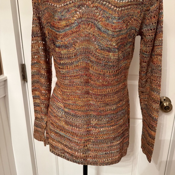 BELLDINI SWEATER CARDIGAN NEW UNWORN LONG SLEEVE BLUE ORANGE MARLED MULTI SIZE S - Picture 8 of 9